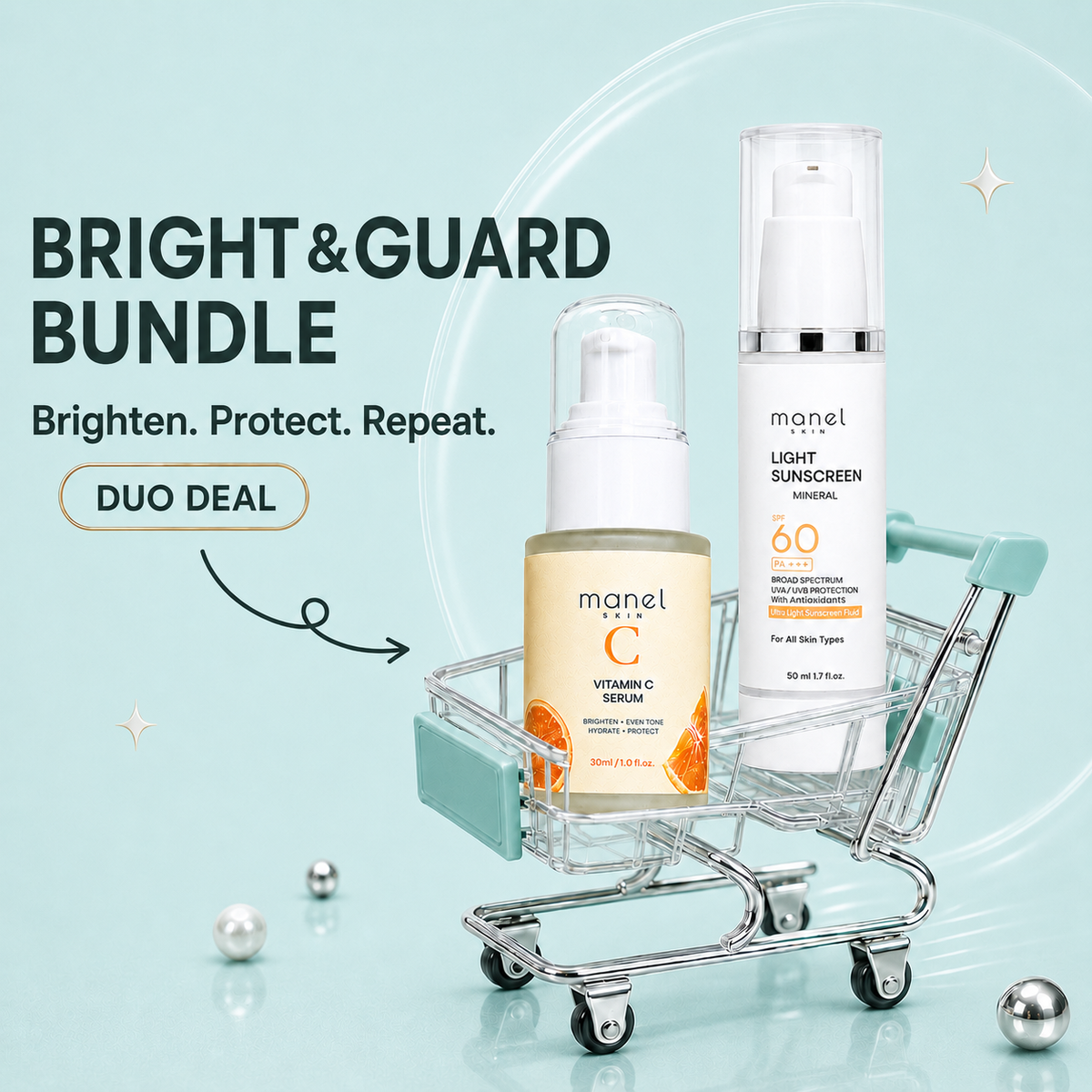 Bright & Guard Bundle - ( Vitamin C Serum + Mineral sunscreen SPF 60 )
